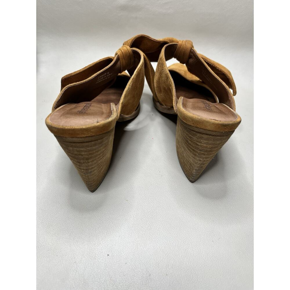Jeffrey Campbell Cyrus Suede Bow Top Mules Size 9 Mustard Yellow - Picture 9 of 15